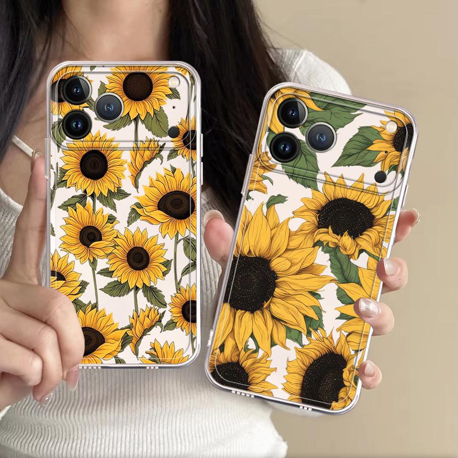 Apple Iphone 16 - Cute Sunflower Pattern Case for Apple