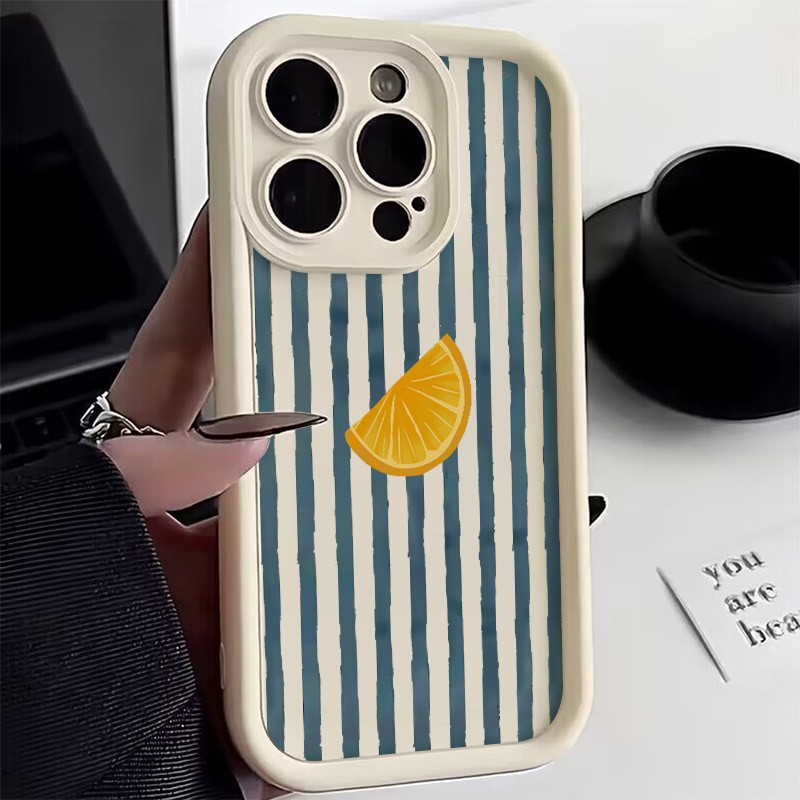 Apple Iphone 16 - Striped Lemon Slice Pattern Phone Case