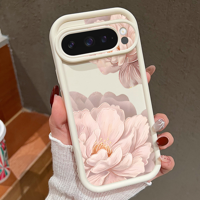 Google Pixel 9 Pro - Pink Flowers Patterned Soft TPU Phone