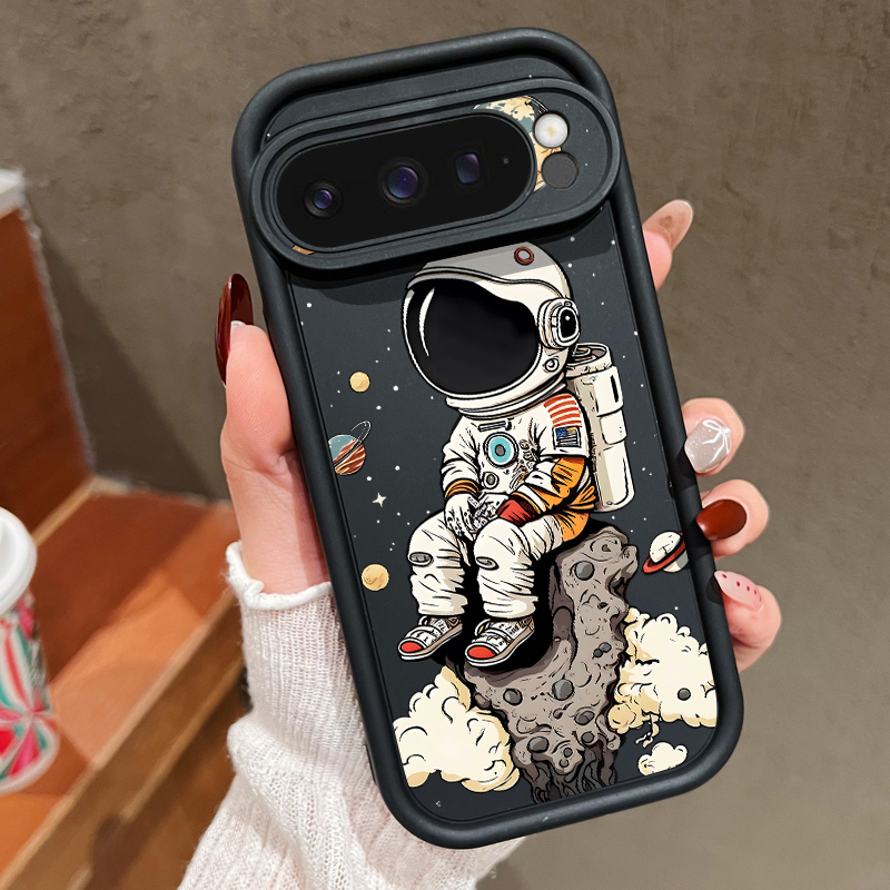 Google Pixel 9 Pro - Cartoon Astronaut Print TPU Phone Case