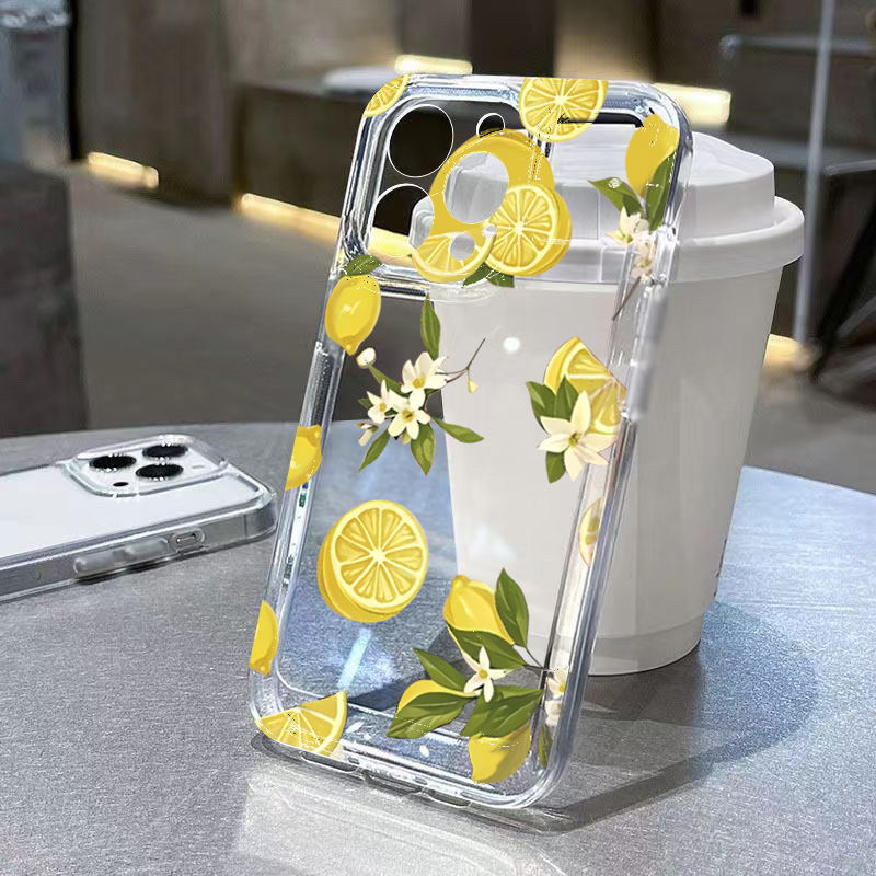 Samsung Galaxy A55 - Summer Fruit Lemon Flower Clear Phone