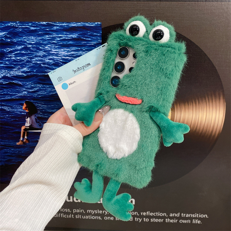 Samsung Galaxy S25 - Plush Frog Phone Case, Cute Green