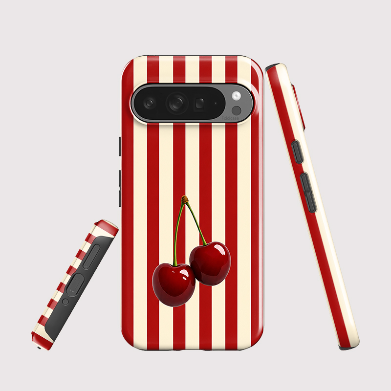 Fcicicase Cherry Stripe Patter - Google Pixel 9 Pro recension och pris