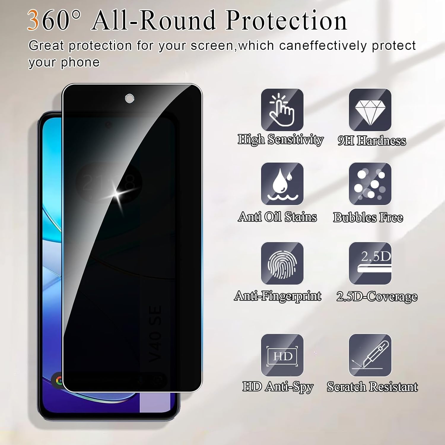 For VIVO V40 SE Anti Spy Tempe - Vivo V40 recension och pris