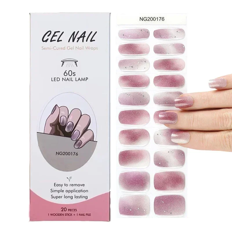 Semi-Cured Gel Nail Strips Pat - Full Cover Adhesive recension och pris