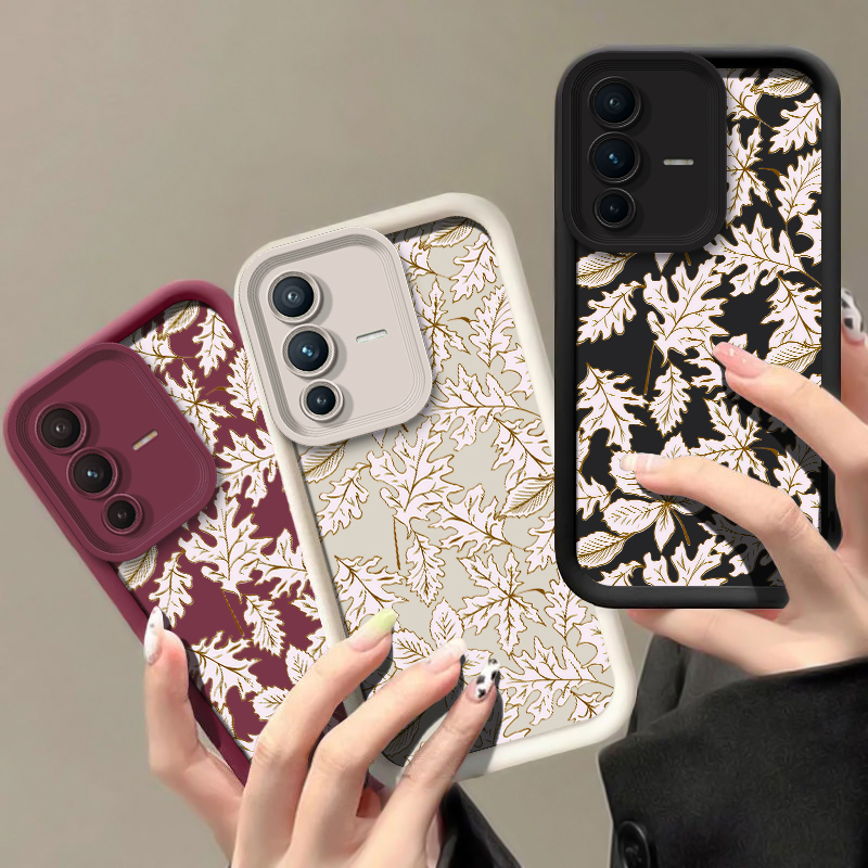Leaves Pattern Phone Case For  - Vivo V40 recension och pris